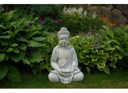 Figura Buddha scultura in stile pietra. Grande scultura per giardino decorativo.