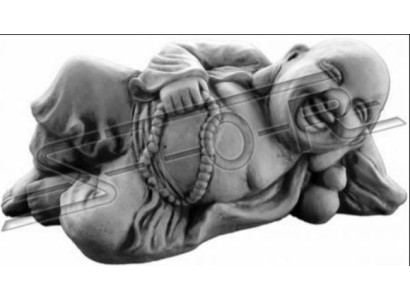 Figura di Buddha in stile pietra. Grande scultura decorativa da giardino.