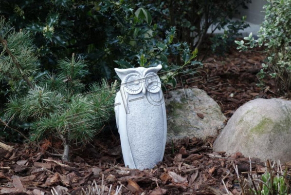 Decorazione da giardino Gufo Terrazza Figure di pietra Figura decorativa Statua naturale