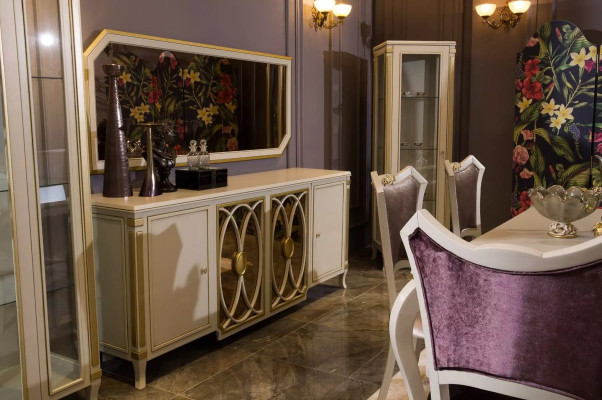 Classico set vetrina rtv credenza Vetrina di lusso Armadietto Set 2 pezzi.