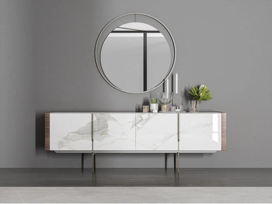 Sala da pranzo di lusso con design moderno credenza con specchio Arredamento nuovo