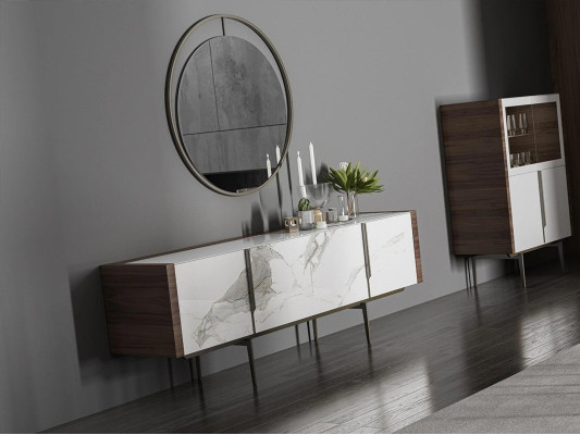 Sala da pranzo di lusso con design moderno credenza con specchio Arredamento nuovo
