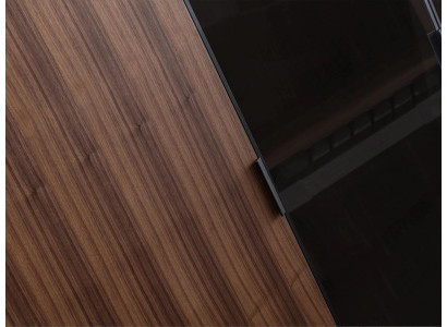 Armadio moderno con design per la camera da letto, armadio in legno di lusso con ante in vetro.
