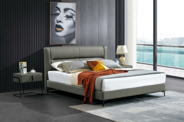 Camera da letto Letto in pelle Set completo 3 pezzi Sets per hotel Comodini.