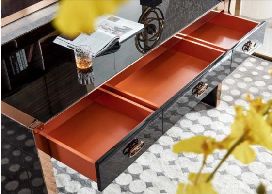 Scrivania da ufficio in legno marrone Tavolo Studio Tavoli Ufficio Design moderno Mobili di lusso