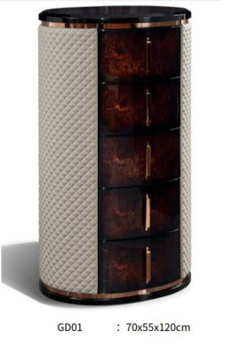 Alta cassettiera marrone di lusso Armadio moderno Mobili di design in legno Comò Soggiorno