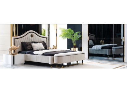 Camera da letto Design Letto Letti di lusso Nuovo doppio Rivestimento Mobili Hotel Design coniugale