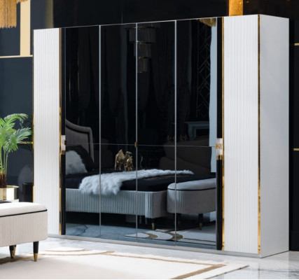 Armadio Abbigliamento Mobile Stile Italiano Armadi di lusso Camera da letto Oro