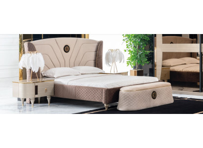 Camera da letto Letto matrimoniale 160x200cm Letto di lusso 2 comodini Set di 3 pezzi Letti Nuovi