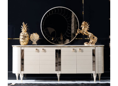 Legno Comò Sideboard Mobili Armadio Set 2 pezzi Comò Specchio Gruppo