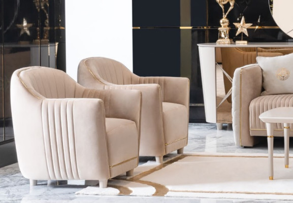 Divano 1 posto imbottito in legno moderno Copertura del sedile in tessuto da designer nuovo