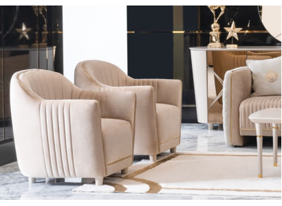 Divano 1 posto imbottito in legno moderno Copertura del sedile in tessuto da designer nuovo