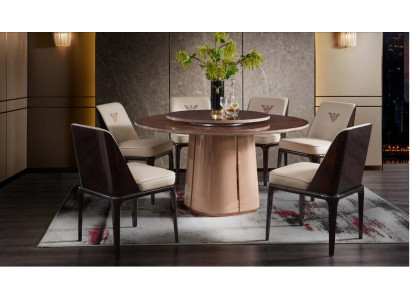 Sedia da pranzo in pelle beige squisita con stile italiano moderno.
