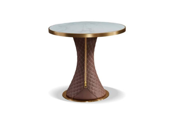 Tavolino da caffè in marmo bianco nuovo, tavolino moderno di design di lusso.