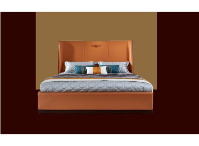 Letto 2 x Comodino Camera da letto Arancione Creativo Moderno Mobili Legno Lussuoso Letti