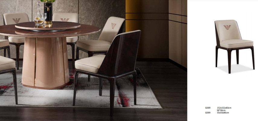Sedia da pranzo in pelle beige squisita con stile italiano moderno.
