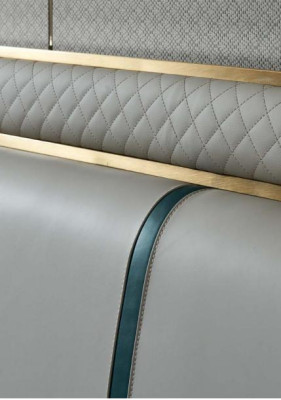 Letto 2x Comodino Beige Camera da letto Design Moderno Mobili Legno Lusso