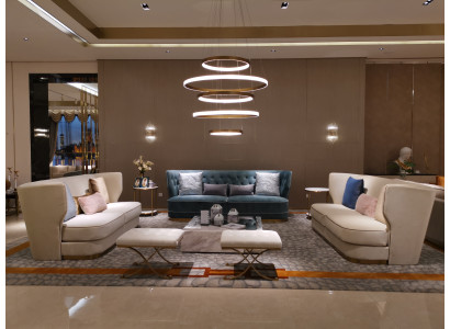 Divano Divano 265cm Divani Imbottiti 4 Posti Tessuto grande xxl Divani Soggiorno