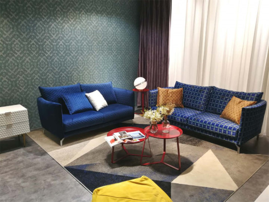 Design Divano di lusso imbottito in tessuto divano a 3 posti in velluto