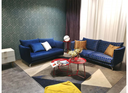 Design Divano di lusso imbottito in tessuto divano a 3 posti in velluto