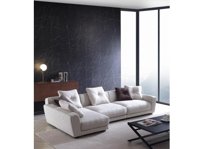 Design divano angolare a L Imbottito in tessuto Divani di lusso per il soggiorno