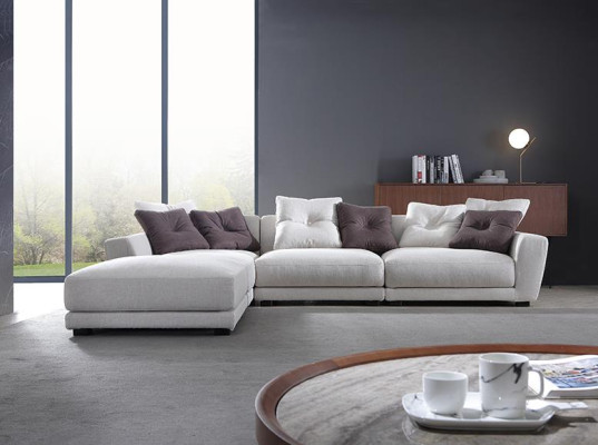 Design divano angolare a L Imbottito in tessuto Divani di lusso per il soggiorno