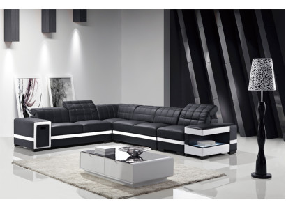Divano design divano angolare imbottito decorazione set salotto a forma di L.