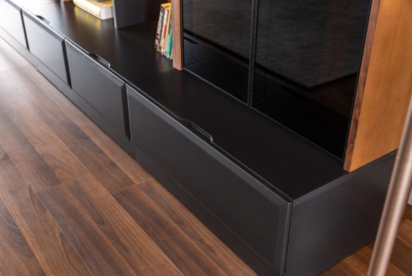 Wohnwand mobili per TV Pareti attrezzate Sala da pranzo Vetrina Moderno Legno Marrone