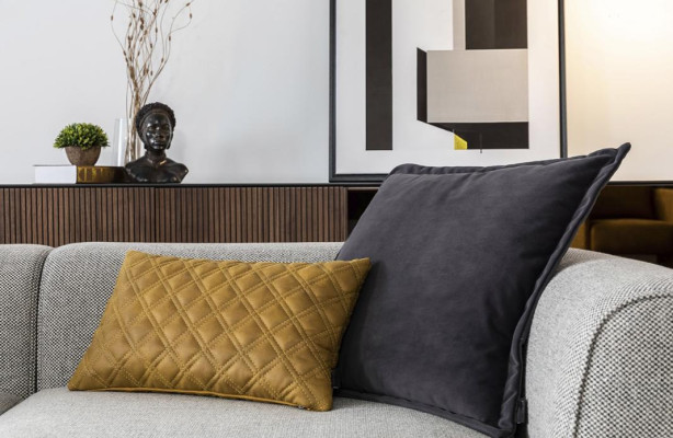 Sofà in similpelle 3 posti moderno giallo set poltrona