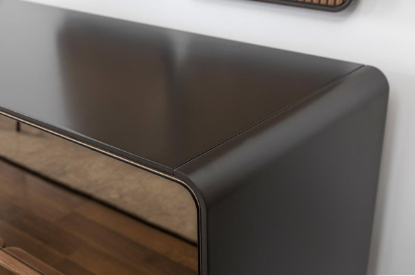 Mobile bar credenza credenza specchio legno moderno marrone set assortito