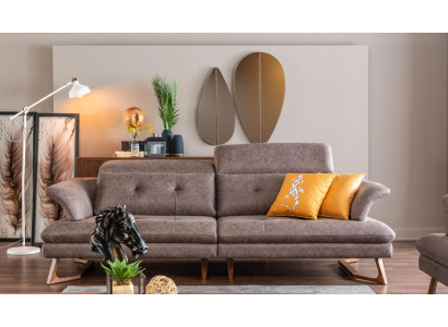 Set di divani 3 posti, divano, divani, composizioni, moderno, grigio, poltrona.