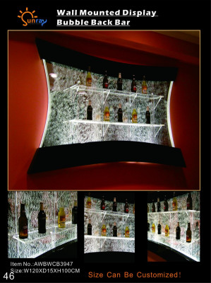 Design scaffali illuminati a LED parete acqua bar colonna scaffale colonne d'acqua