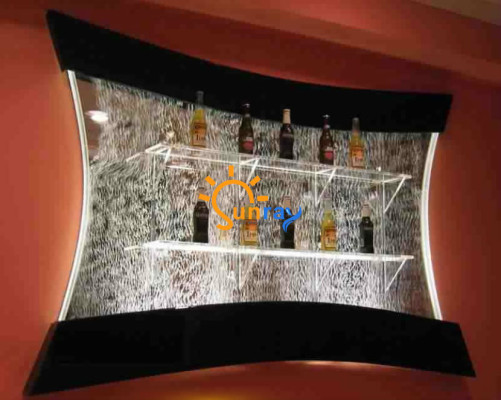 LED scaffale bar parete di acqua colonna decorativa illuminata parete d'acqua Bar bancone