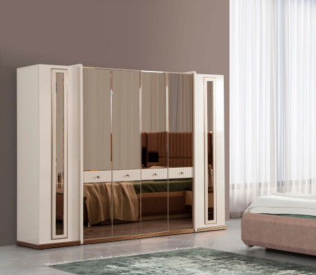Camera da letto set completo 4 pezzi letto 2 comodini armadio Letti