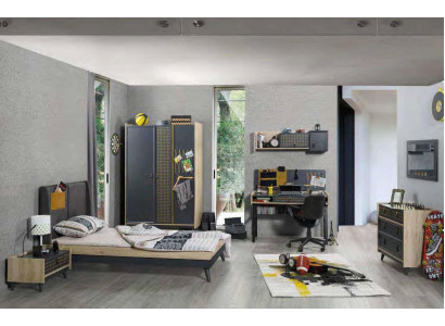 Stanze giovanili per bambini Comodino Armadio Moderno Camera da letto Comodino Tavolo 5 pezzi.