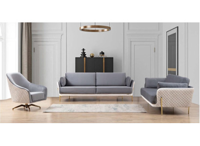 Design poltrona tessuto imbottito moderna lusso in legno per soggiorno sedia girevole nuova.