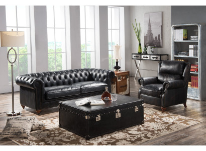 Classico divano Chesterfield imbottito per il salotto, divani e poltrone dal design Sofas.
