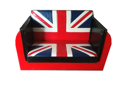 Divano Union Jack retrò per garage di mobili per auto divano divano a due posti.