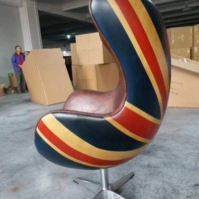 Sedia Vintage poltrona da lounge Girevole sedia da presidenza Lounge Club Pelle Jack