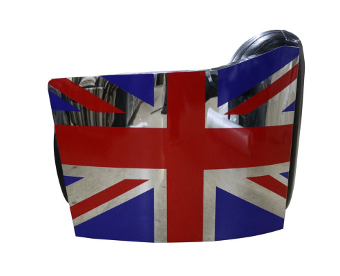 Vera pelle poltrona in pelle vintage poltrona decorativa design Rocket Union Jack Vintage
