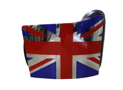 Vera pelle poltrona in pelle vintage poltrona decorativa design Rocket Union Jack Vintage