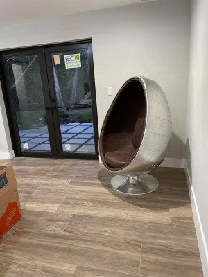 Design Sedia Lounge Retro Posti Sedile Uovo Sfera Argento Girevole Aviatore Spaziale