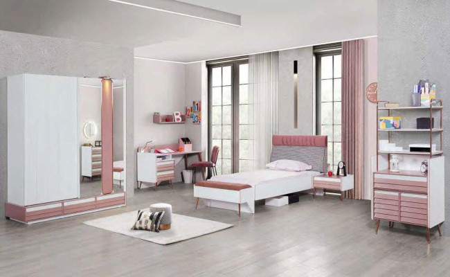 Camera per ragazzi completa con letto per ragazzi scrivania armadio mobili