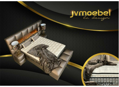 Letto 2x Comodino 3 pezzi. Set da camera da letto Design Moderno di Lusso Struttura del letto