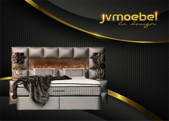 Letto 2x Comodino 3 pezzi. Set da camera da letto Design Moderno di Lusso Struttura del letto