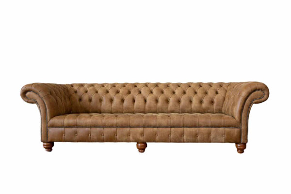 Divano 4 posti Chesterfield imbottito Design lussuoso in legno nuovo
