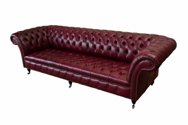 Divano design moderno 4 posti Divano di lusso in pelle classico Chesterfield