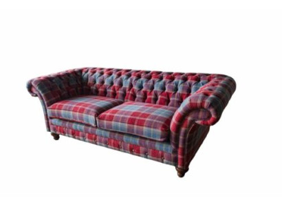 Chesterfield Modern divano a 3 posti design lussuoso, divano imbottito in tessuto nuovo