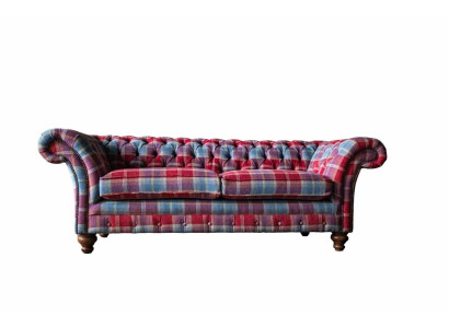 Chesterfield Modern divano a 3 posti design lussuoso, divano imbottito in tessuto nuovo