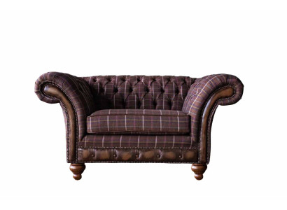 Chesterfield divano singolo imbottito in tessuto stoffa._InternalArraySofà di lusso.